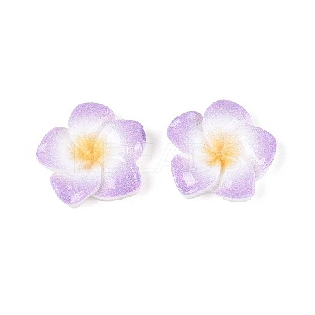 Plumeria Flower Opaque Resin Cabochons CRES-T025-30E-02-1