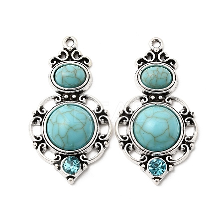 Tibetan Style Alloy & Acrylic Pendants FIND-B058-05AS-1