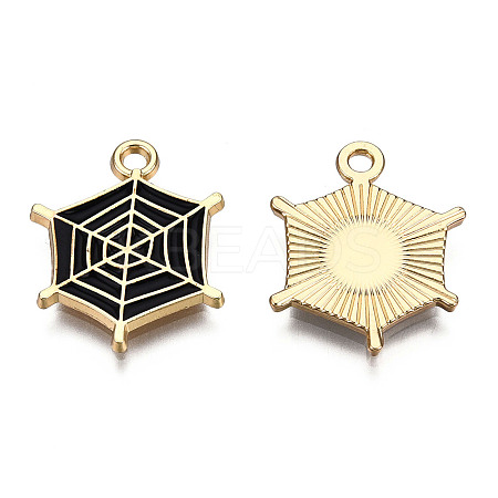 Light Gold Plated Alloy Pendants LS-X-ENAM-T009-14A-1