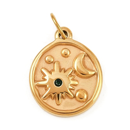 304 Stainless Steel Rhinestone Pendants STAS-K307-11B-G-1