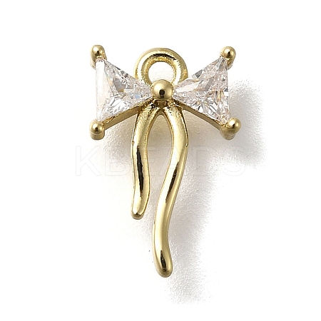 Rack Plating Brass Micro Pave Cubic Zirconia Charms KK-M014-02A-G-1