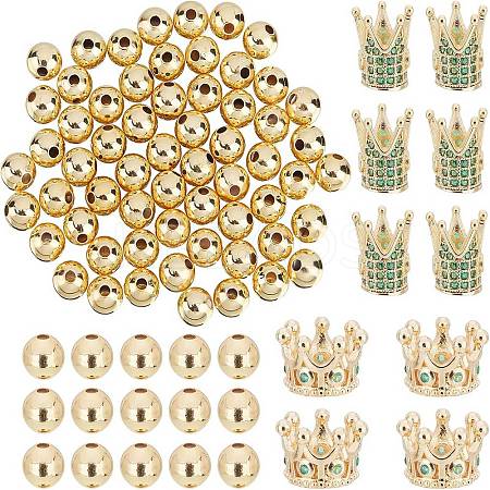 60Pcs Brass Beads KK-NB0001-51G-1