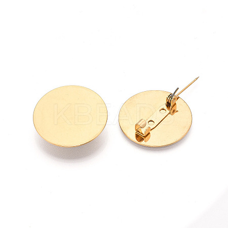 PVD Vacuum Plating 304 Stainless Steel Brooch Cabochon Settings STAS-E547-08K-G-1
