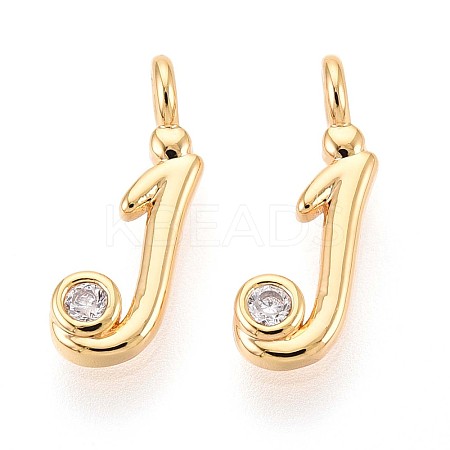 Brass Micro Pave Cubic Zirconia Charms KK-N263-97G-J-1