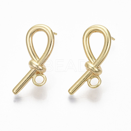 Brass Stud Earring Findings X-KK-R132-060-NF-1