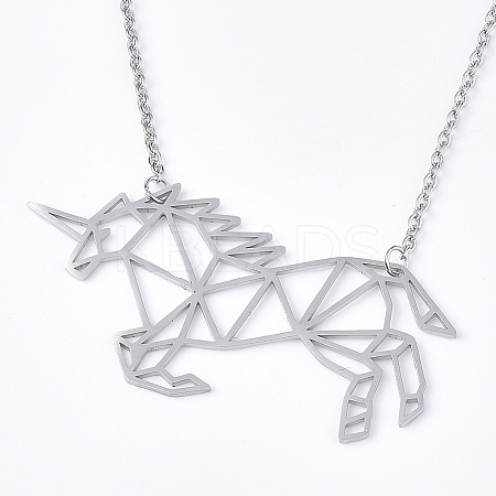 Non-Tarnish 201 Stainless Steel Pendant Necklaces LS-NJEW-T009-JN035-1-40-1