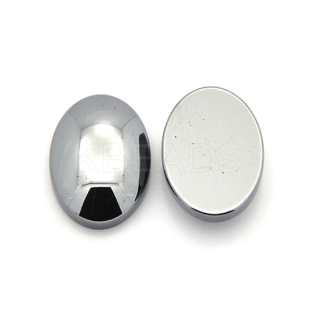 Oval Non-Magnetic Synthetic Hematite Cabochons G-P061-05-25mm-1