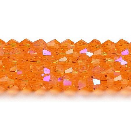 Transparent Electroplate Glass Beads Strands EGLA-A039-T6mm-L23-1