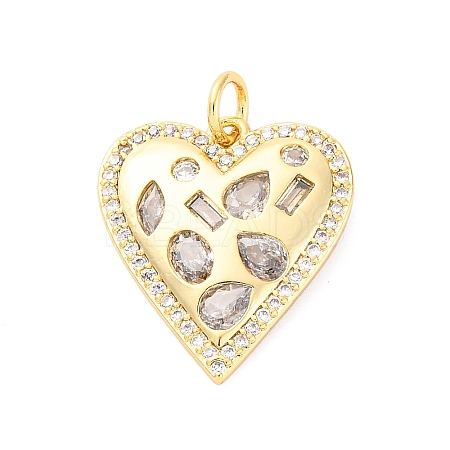 Brass Micro Pave Cubic Zirconia Pendants KK-D325-58G-01-1