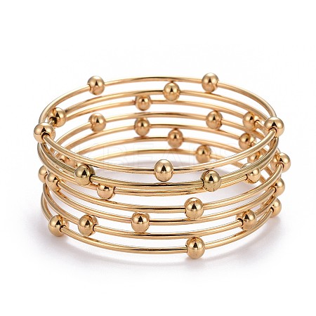 Fashion 201 Stainless Steel Bangle Sets BJEW-L664-023B-G-1-1