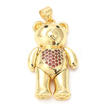 Rack Plating Brass Micro Pave Cubic Zirconia Pendants KK-A185-18G-01-1
