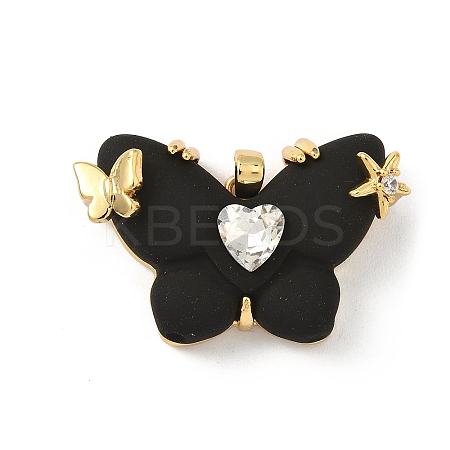 Brass Micro Pave Cubic Zirconia Pendants KK-F905-16G-1