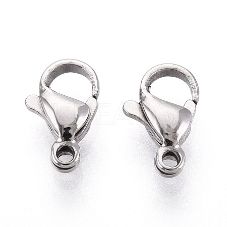 304 Stainless Steel Lobster Claw Clasps STAS-T065-11mm-34P-1