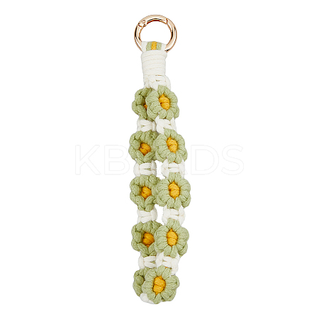 1Pc Handmade Macrame Woven Cotton Flower Pendant Decorations MAKN-HY0001-01-1