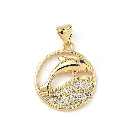 Brass Micro Pave Cubic Zirconia Pendants KK-S337-08G-A-1