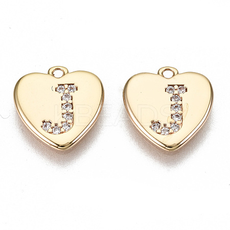 Brass Micro Pave Clear Cubic Zirconia Charms KK-N231-234J-NF-1