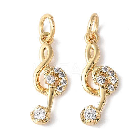 Brass Micro Pave Clear Cubic Zirconia Pendants KK-H449-85D-G-RS-1