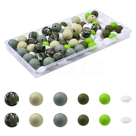 Food Grade Eco-Friendly Silicone Focal Beads SIL-YW0001-72B-1