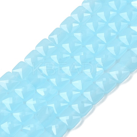 Imitation Jade Glass Beads Strands GLAA-L050-B02-1