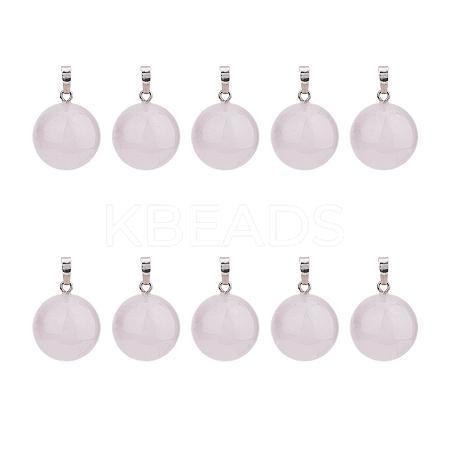 10Pcs Natural Rose Quartz Pendants G-HS0001-05-1