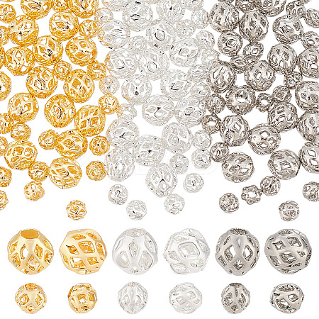 120Pcs 6 Style Brass Beads KK-PH0006-82-1