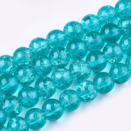 Crackle Glass Beads Strands X-CCG-Q001-4mm-06-1