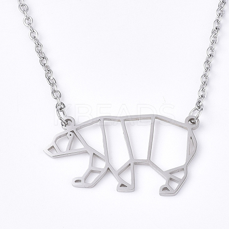 Non-Tarnish 201 Stainless Steel Pendant Necklaces NJEW-T009-JN083-1-40-1