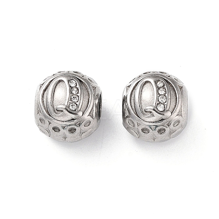 304 Stainless Steel Rhinestone European Beads STAS-A092-10Q-P-1
