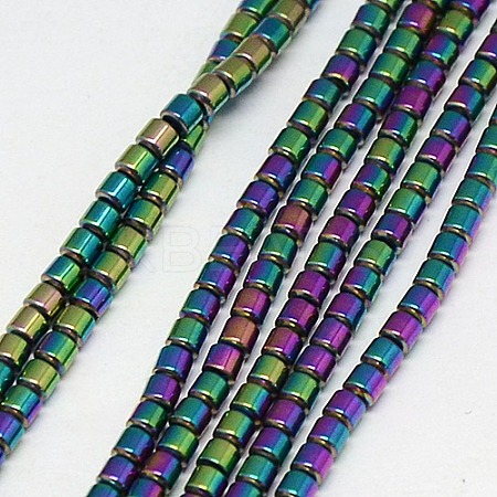 Electroplate Non-magnetic Synthetic Hematite Beads Strands G-J163-3x3mm-07-1