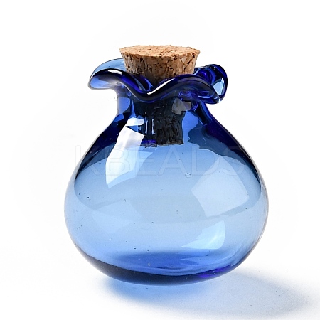 Lucky Bag Shape Glass Cork Bottles Ornament AJEW-A039-02H-1