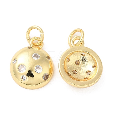 Rack Plating Brass Micro Pave Cubic Zirconia Pendants KK-I706-14G-1