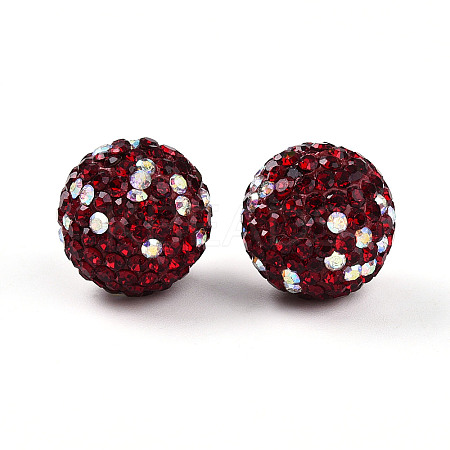 Polymer Clay Pave Rhinestone Beads RB-T018-01E-1