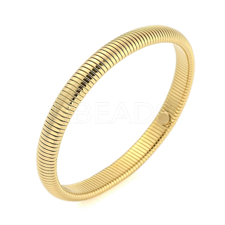 Ion Plating(IP) 304 Stainless Steel Spring Bangles for Women Men BJEW-U003-02E-G-1
