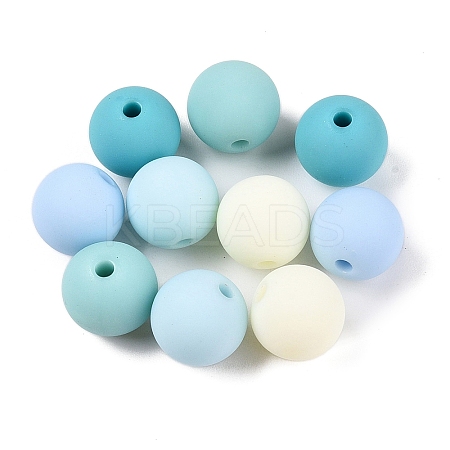 Rubberized Style Imitated Silicone Acrylic Beads MACR-T048-01C-12-1