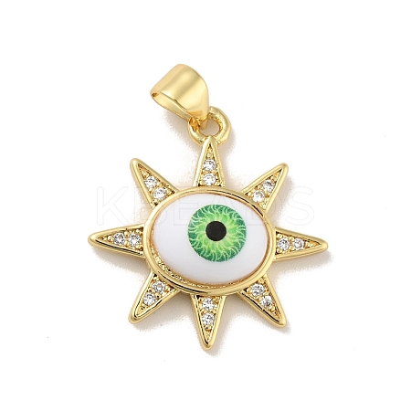 Brass Micro Pave Cubic Zirconia Pendants KK-B059-46G-C-1