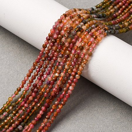 Natural Multicolor Tourmaline Beads Strands G-C226-B02-2mm-02-1