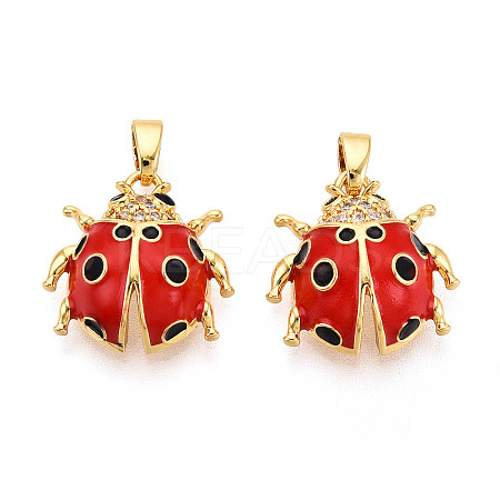 Brass Micro Pave Cubic Zirconia Pendants KK-N257-58G-1