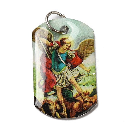 Rectangle Epoxy Resin Pendants LS-RESI-L038-04P-02-1