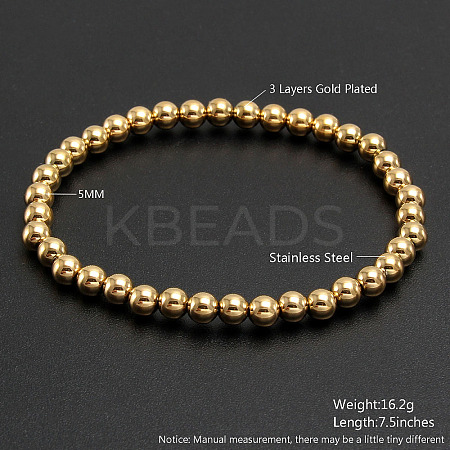 Shell Round Beads Stretch Bracelets for Men Women NU4879-4-1