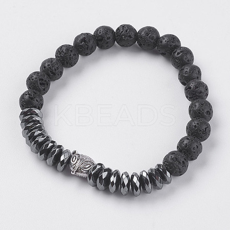Synthetic Hematite Stretch Bracelets BJEW-I241-21A-1