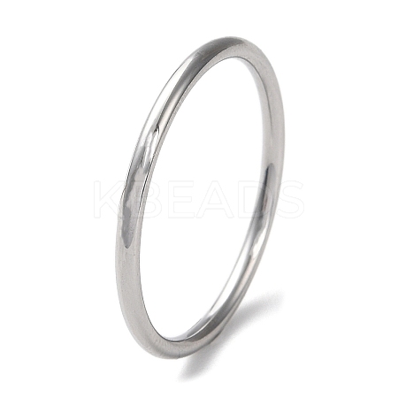 Non-Tarnish 304 Stainless Steel Simple Plain Band Finger Ring for Women Men RJEW-F152-01H-P-1