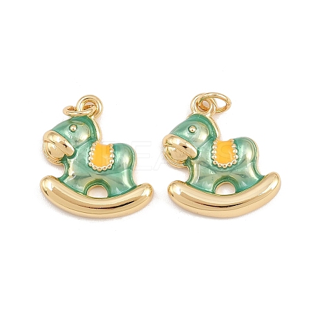 Brass Enamel Pendants KK-B157-25G-1