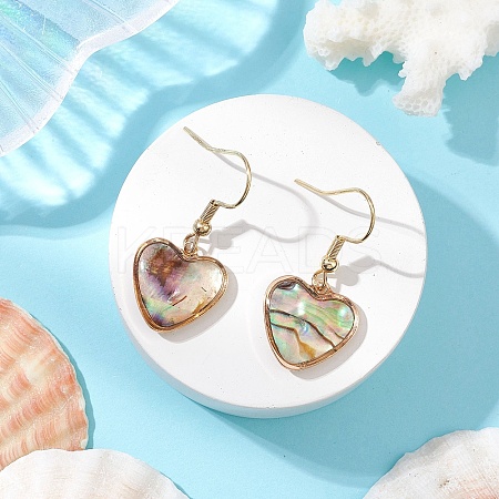 Natural Paua Shell Dangle Earrings EJEW-JE06274-04-1