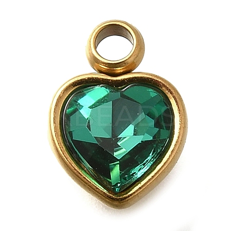 304 Stainless Steel with Rhinestone Pendants STAS-Q346-01G-08-1