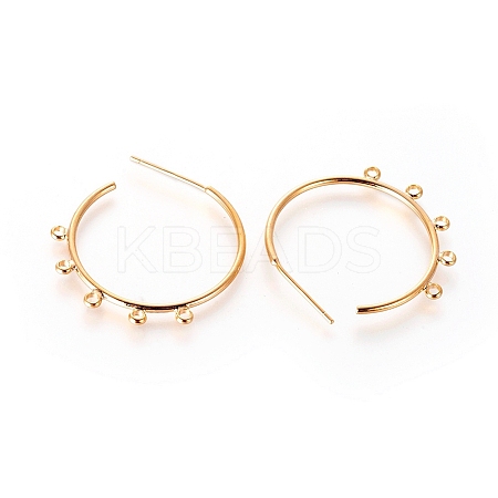 Brass Stud Earring Findings X-KK-T038-219G-1