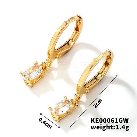 Fashionable Copper Inlaid Zircon Hoop Earrings UQ9075-4-1