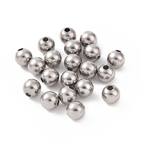 Non-Tarnish 304 Stainless Steel Round Beads STAS-F285-01P-1
