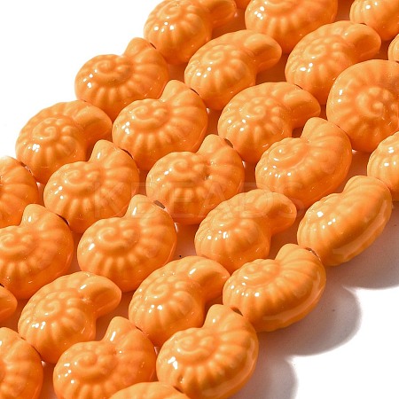 Glazed Porcelain Beads Strands X-PORC-I028-02E-1