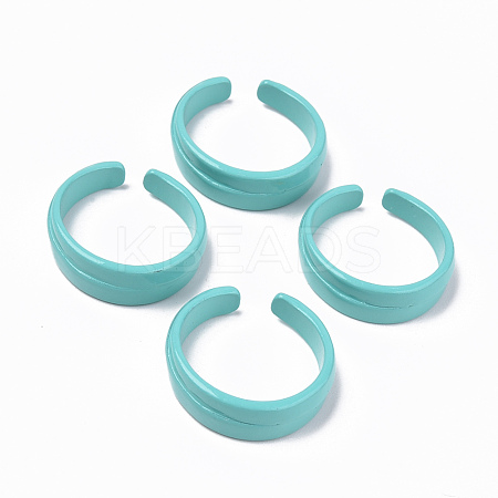 Spray Painted Alloy Cuff Rings RJEW-T011-28B-RS-1