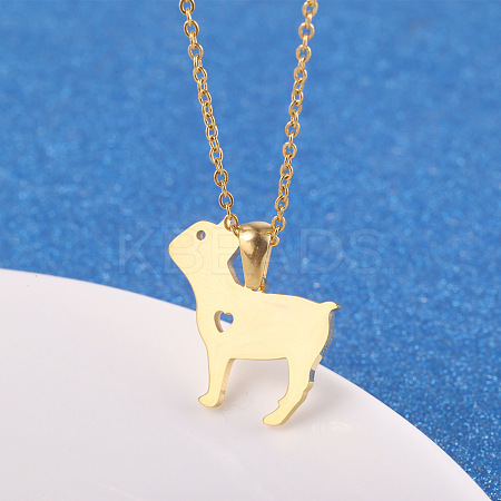 Cute Cartoon Animal 304 Stainless Steel Pendant Necklaces QV5065-19-1